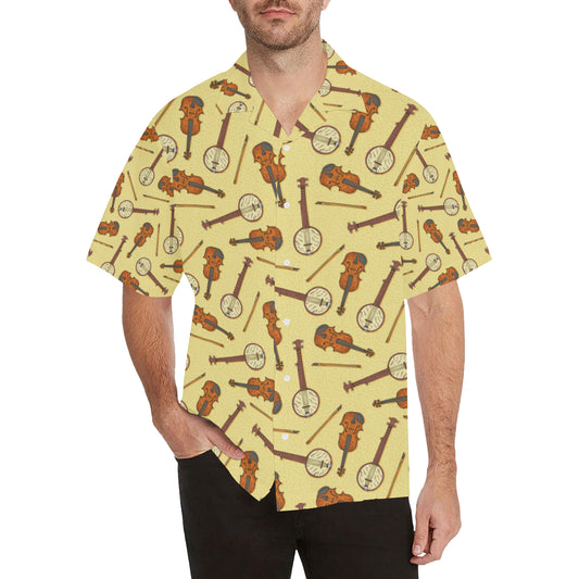 Banjo Violin Pattern Print Design 01 Men's Hawaiian Shirt
