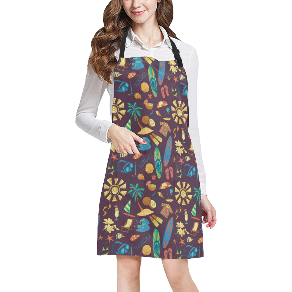 Aloha Hawaii Pattern Print Design 01 Apron with Pocket