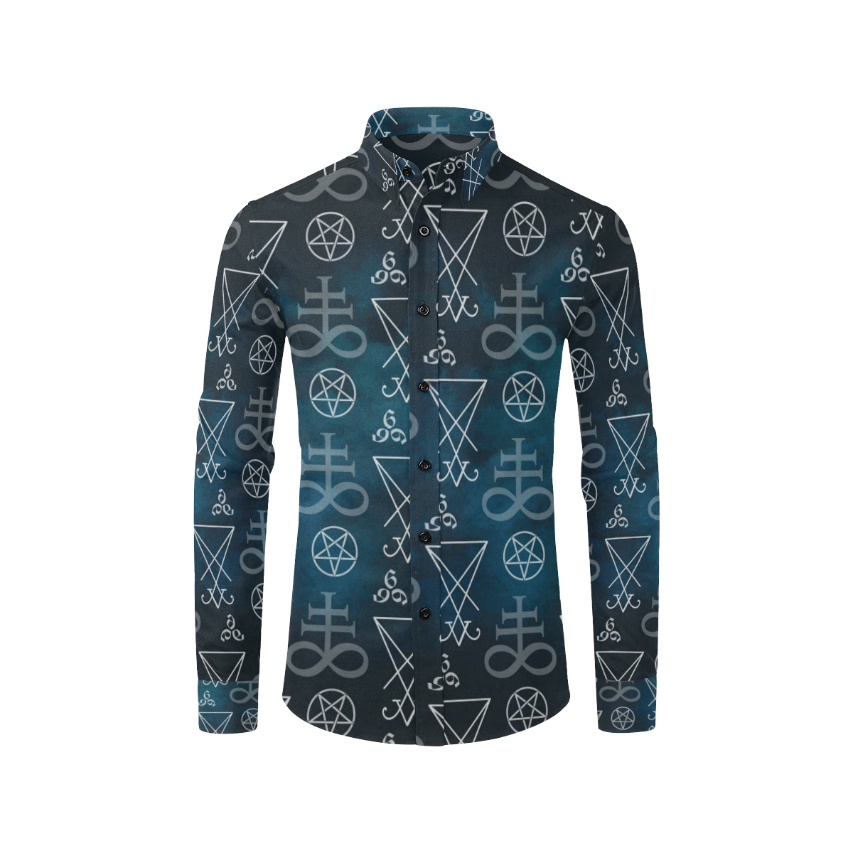Pentagram Pattern Print Design A03 Men's Long Sleeve Shirt