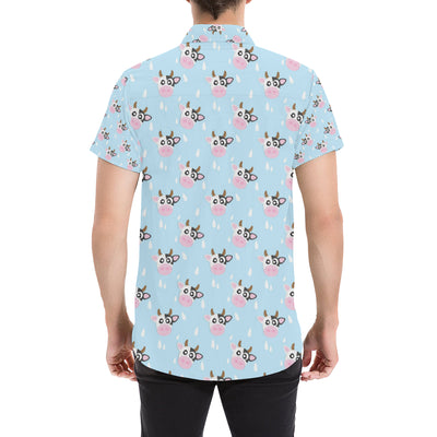 Cow Pattern Print Design 07 Men's Short Sleeve Button Up Shirt