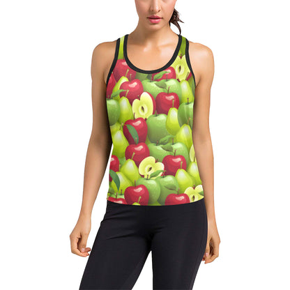 Apple Pattern Print Design AP03 Women's Racerback Tank Top