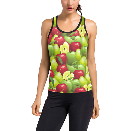 Apple Pattern Print Design AP03 Women's Racerback Tank Top