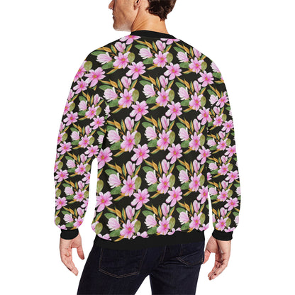 Magnolia Pattern Print Design MAG08 Men Long Sleeve Sweatshirt