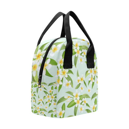 Yellow Plumeria Pattern Print Design PM024 Insulated Lunch Bag