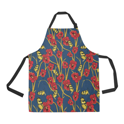Pansy Pattern Print Design A01 Apron with Pocket
