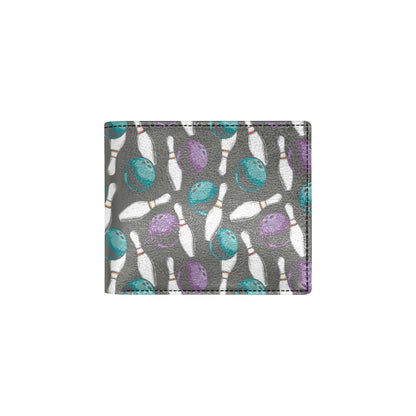 Bowling Pattern Print Design 03 Men's ID Card Wallet
