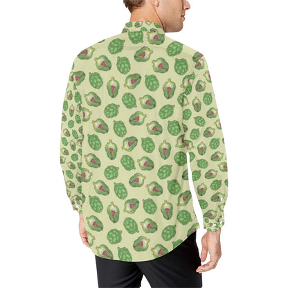 Artichoke Pattern Print Design 03 Men's Long Sleeve Shirt