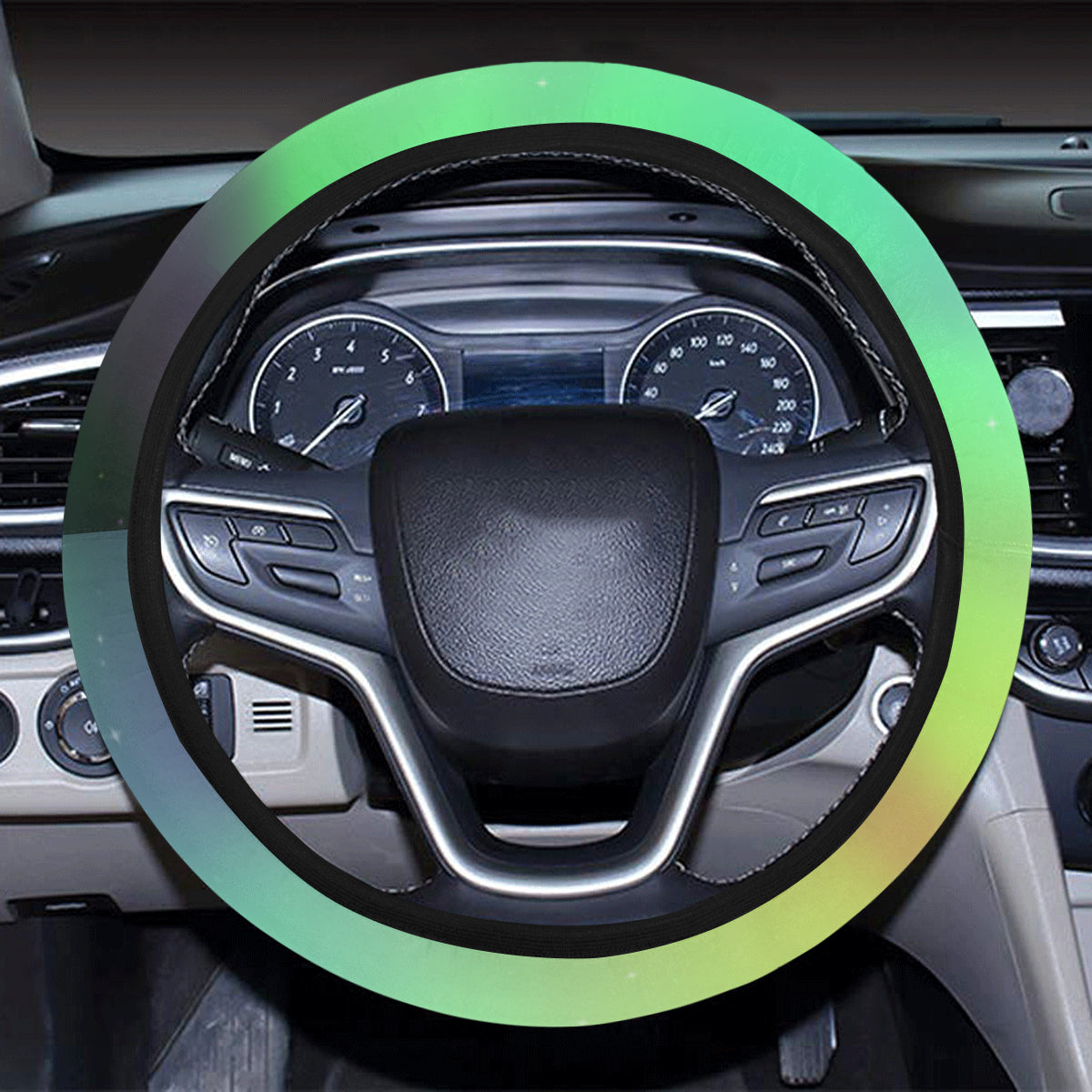 Aurora Borealis Pattern Print Design 03 Steering Wheel Cover with Elastic Edge
