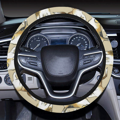 Beagle Pattern Print Design 04 Steering Wheel Cover with Elastic Edge