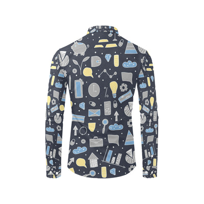 Accounting Financial Pattern Print Design 04 Men's Long Sleeve Shirt