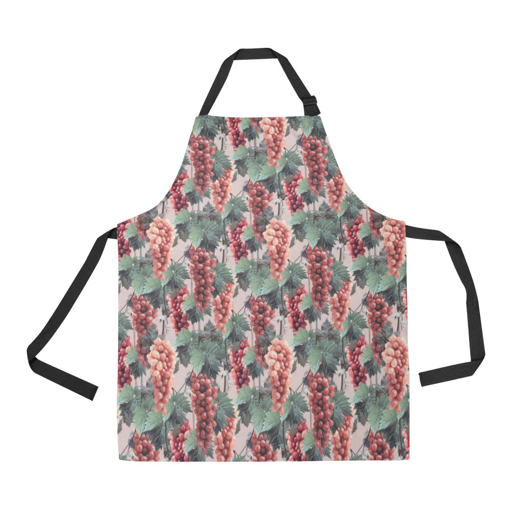 Grape Pattern Print Design GP01 Apron with Pocket