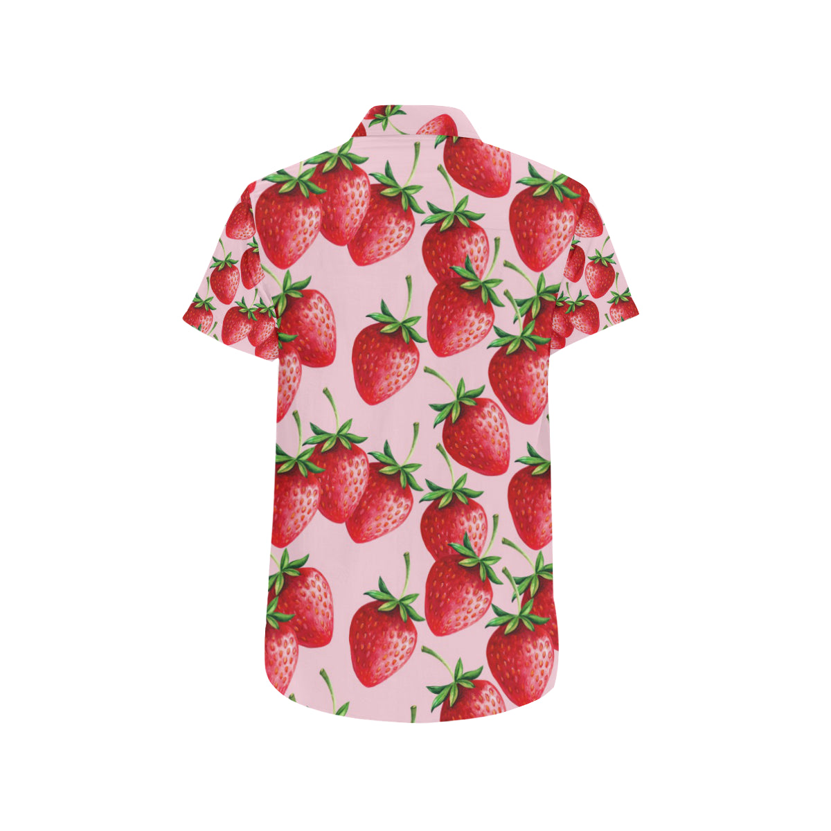 Strawberry Pattern Print Design SB03 Men's Short Sleeve Button Up Shirt