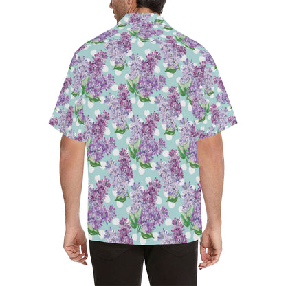 Lilac Pattern Print Design 02 Men's Hawaiian Shirt