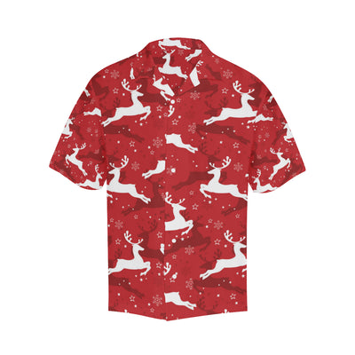 Reindeer Red Pattern Print Design 01 Men's Hawaiian Shirt