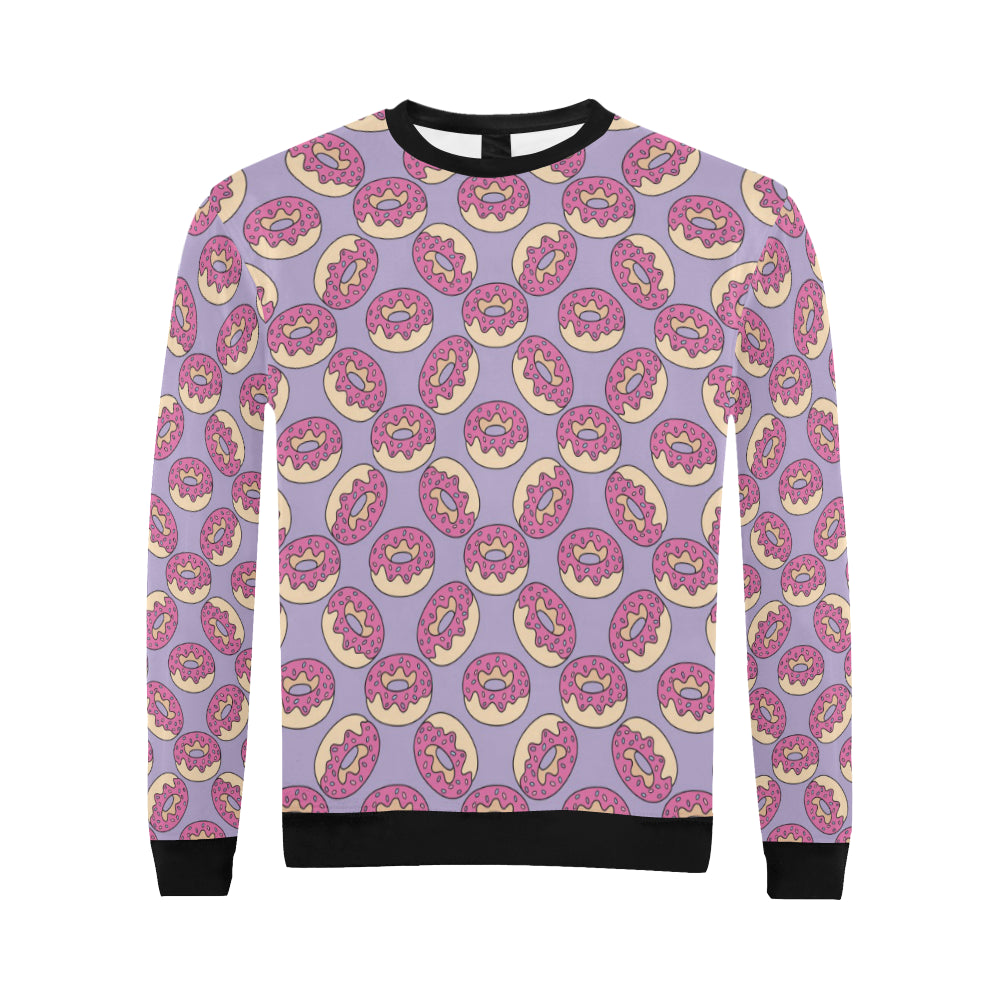 Donut Pattern Print Design DN015 Men Long Sleeve Sweatshirt