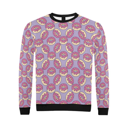 Donut Pattern Print Design DN015 Men Long Sleeve Sweatshirt