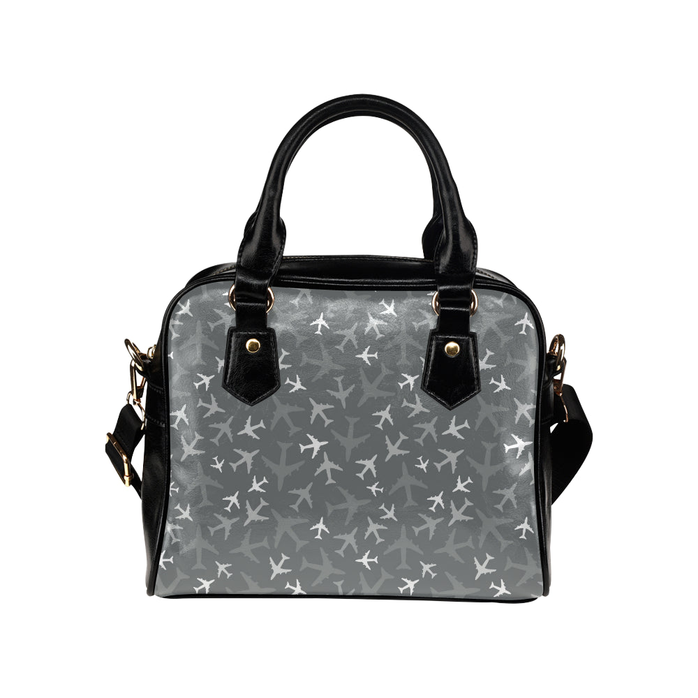 Airplane Pattern Print Design 02 Shoulder Handbag