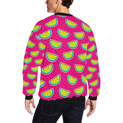 Watermelon Pattern Print Design WM04 Men Long Sleeve Sweatshirt