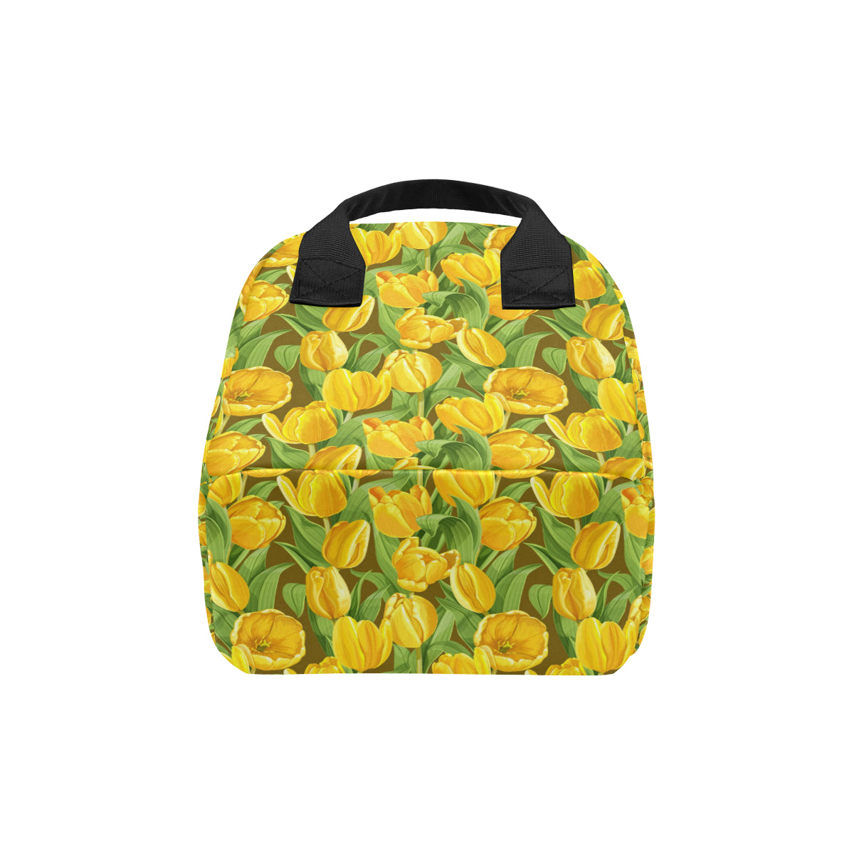 Tulip Yellow Pattern Print Design TP010 Insulated Lunch Bag