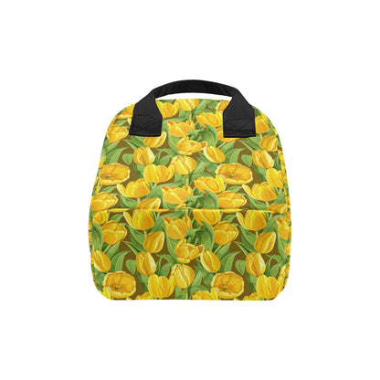 Tulip Yellow Pattern Print Design TP010 Insulated Lunch Bag