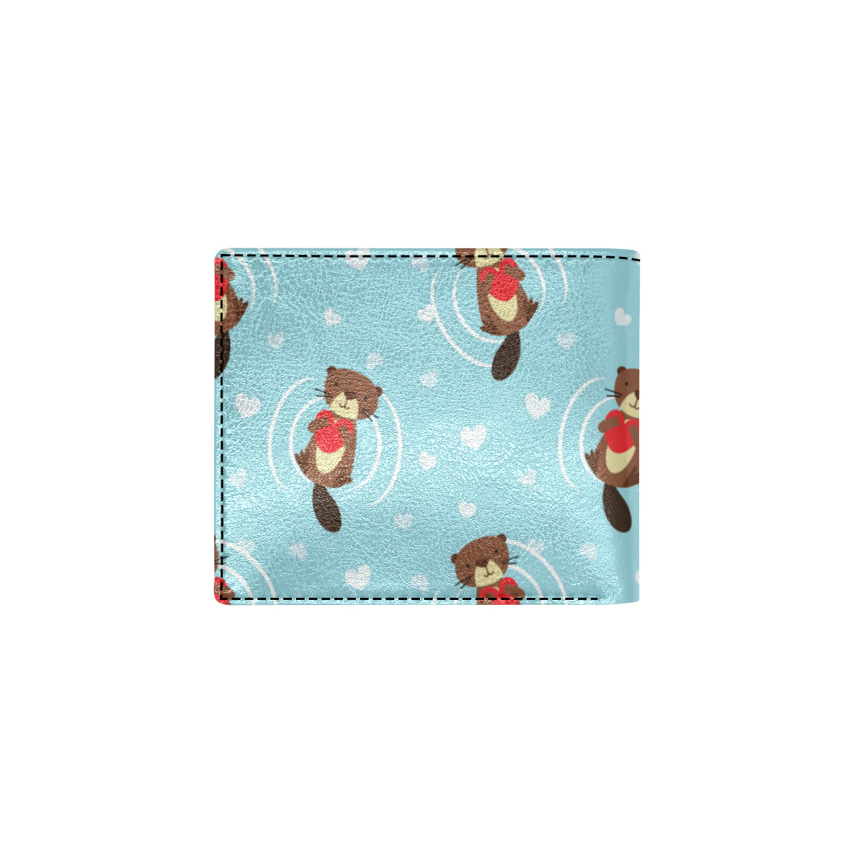 Sea Otter Cute Pattern Print Design 04 Men's ID Card Wallet