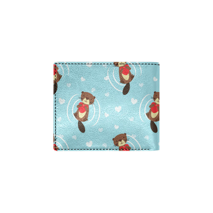 Sea Otter Cute Pattern Print Design 04 Men's ID Card Wallet