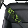 Green Neon Tropical Palm Leaves Car Seat Belt Cover