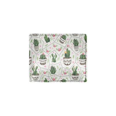 Cactus Pattern Print Design 04 Men's ID Card Wallet