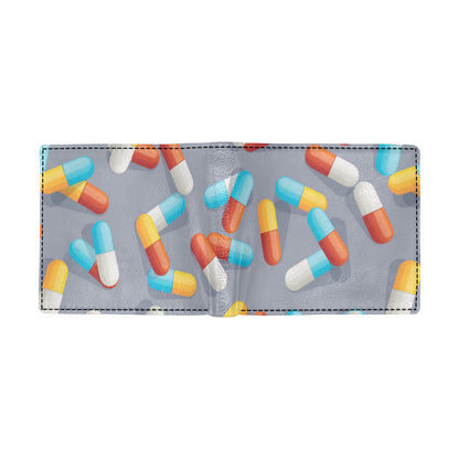 Pill Pattern Print Design A01 Men's ID Card Wallet