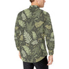 Fern Leave Green Print Pattern Men's Long Sleeve Shirt