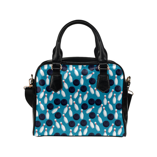 Bowling Pin Pattern Print Design 010 Shoulder Handbag