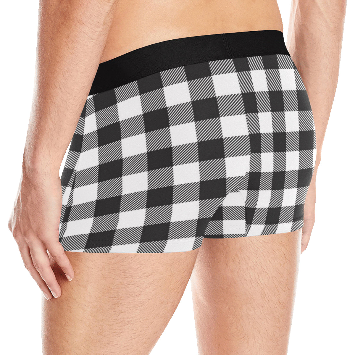 Buffalo check Black white Pattern Print Design 04 Men's Boxer Briefs