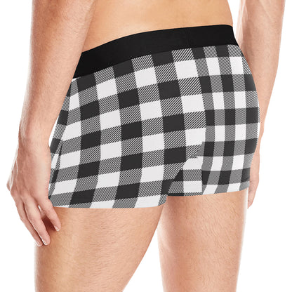 Buffalo check Black white Pattern Print Design 04 Men's Boxer Briefs