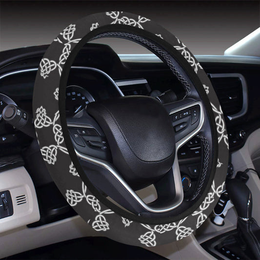 Celtic Pattern Print Design 06 Steering Wheel Cover with Elastic Edge