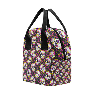 sugar skull Floral Pattern Insulated Lunch Bag