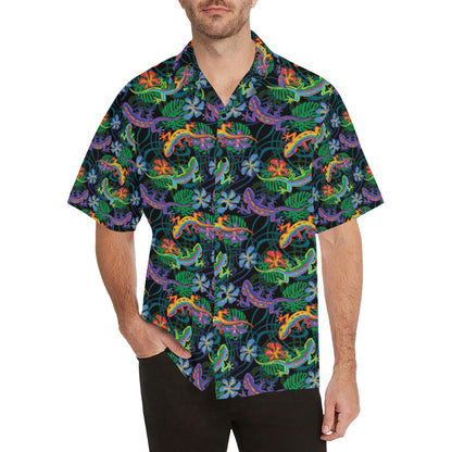 Gecko Colorful Pattern Print Design 01 Men's Hawaiian Shirt