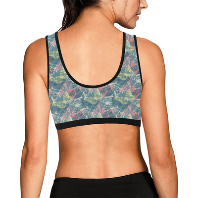 Butterfly Pattern Print Design 01 Sports Bra