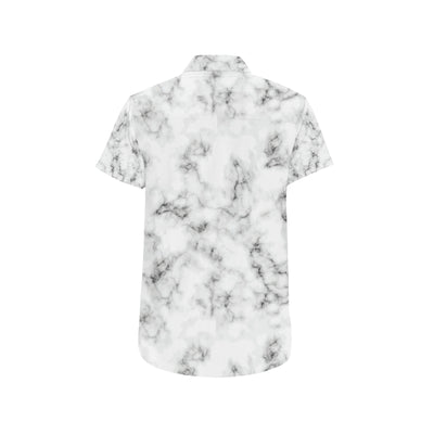 Marble Pattern Print Design 01 Men's Short Sleeve Button Up Shirt