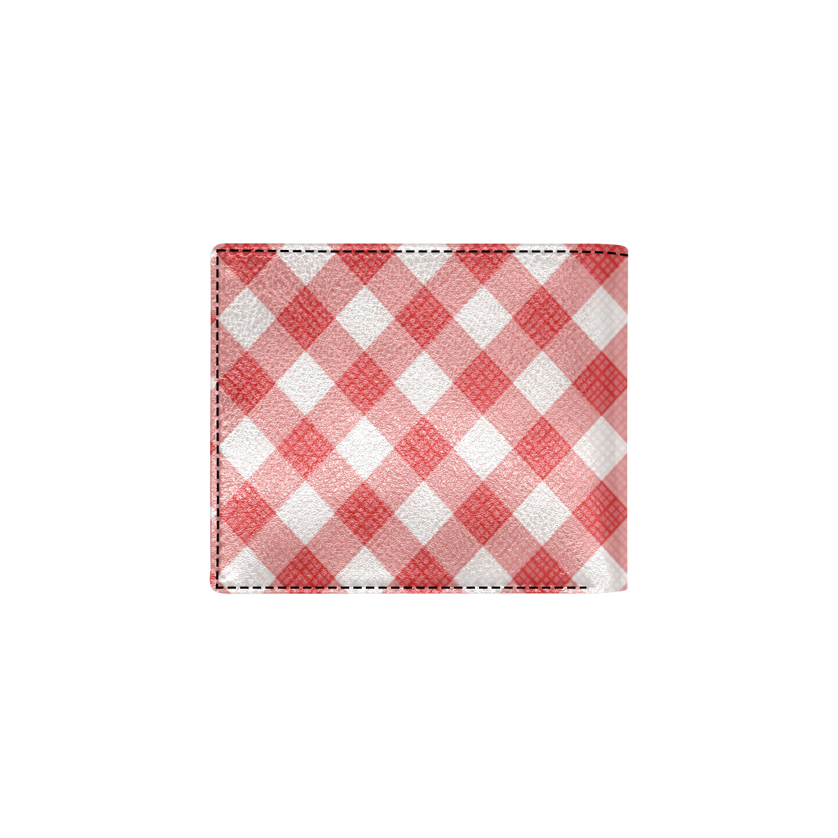 Gingham Red Pattern Print Design 01 Men's ID Card Wallet
