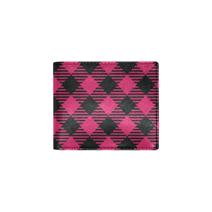 Buffalo check Pink Pattern Print Design 01 Men's ID Card Wallet