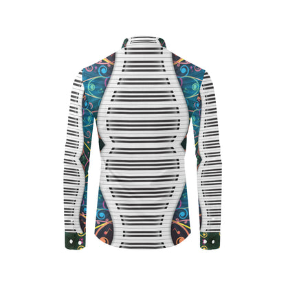 Piano Pattern Print Design 01 Men's Long Sleeve Shirt