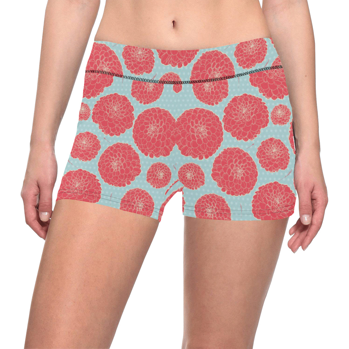 Marigold Pattern Print Design MR03 Yoga Shorts