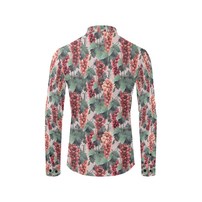 Grape Pattern Print Design GP01 Men's Long Sleeve Shirt