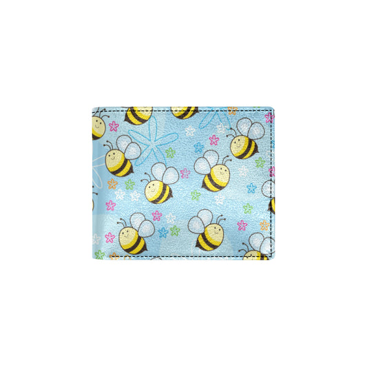 Bee Pattern Print Design BEE03 Men's ID Card Wallet