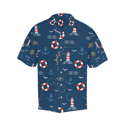 Nautical Pattern Print Design A06 Men's Hawaiian Shirt