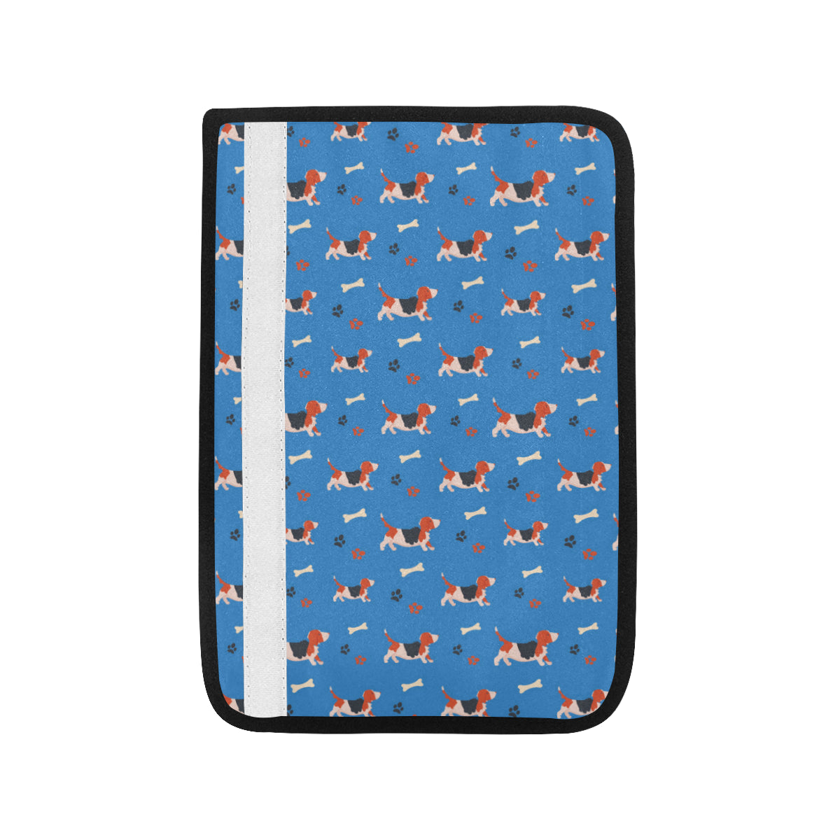 Basset Hound Pattern Print Design 02 Car Seat Belt Cover