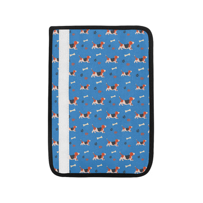 Basset Hound Pattern Print Design 02 Car Seat Belt Cover