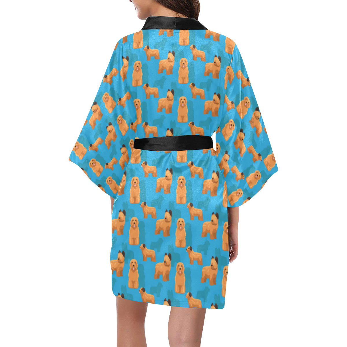 Briards Pattern Print Design 01 Women's Short Kimono