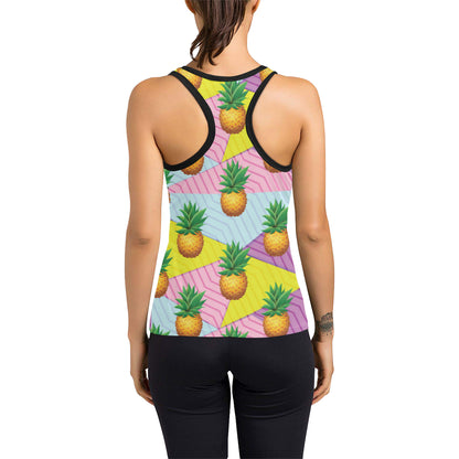 Pineapple Pattern Print Design PP05 Women's Racerback Tank Top