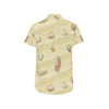 Beach with Seashell Theme Men's Short Sleeve Button Up Shirt